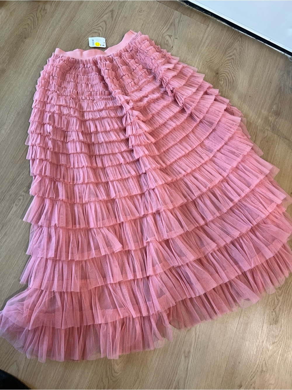 Free People - Pink Tiered Ruffle Tulle Skirt